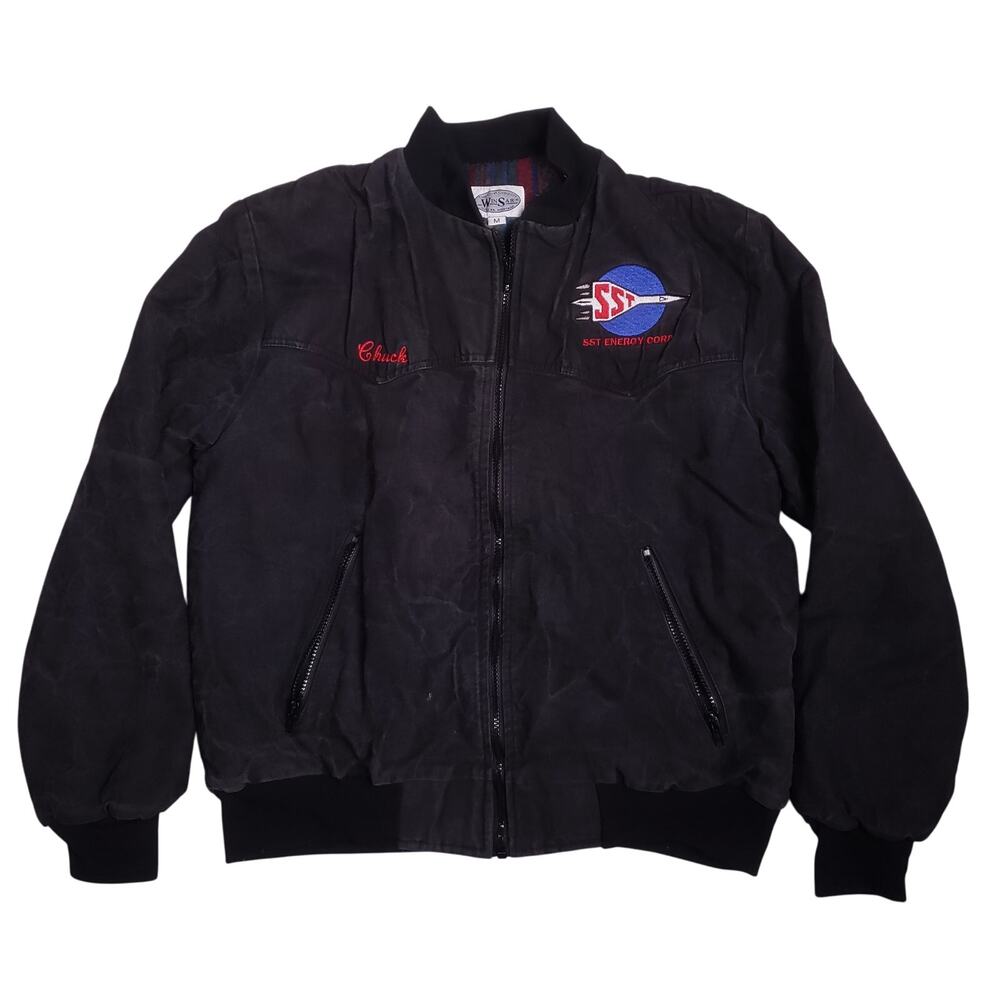 Vintage 80s Winsar Inc. Mens Custom Embroidered Industrial Winter Bomber